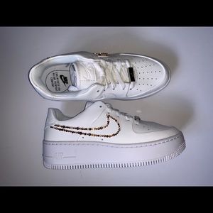 White platform Air Force Ones
